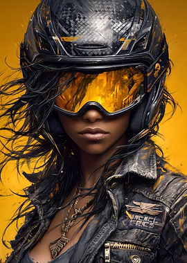 Woman with Helmet and Goggles