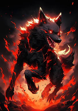 Fiery Wolf Animal