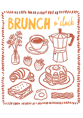Brunch o'clock food illustration