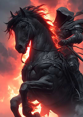 Dark Knight on Horseback
