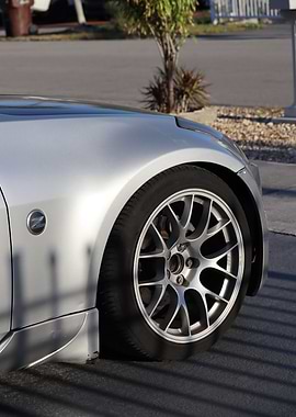 Silver Nissan 350Z Wheel Close-Up