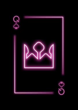 Neon Queen of Spades