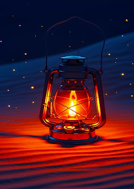 Glowing Lantern in the Night