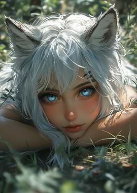 Anime Girl with Wolf Ears
