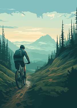 Mountain Biker in Scenic Landscape