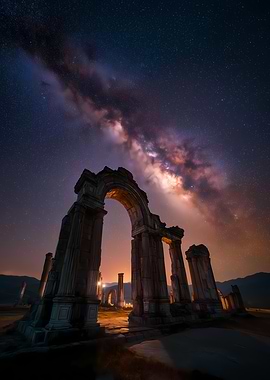 Ancient Ruins Under the Milky Way