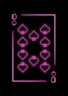 Neon Ten of Spades