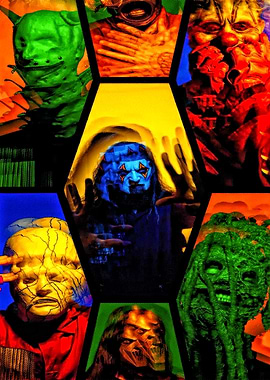 Slipknot Masks Hexagon Collage