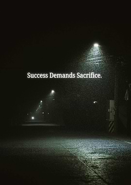 Success Demands Sacrifice Rainy Night