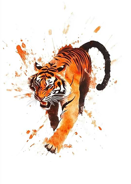 Watercolor Tiger Illustration