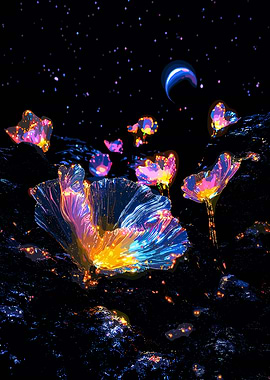 Glowing Flowers on Alien Planet