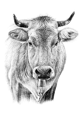 Detailed Cow Portrait
