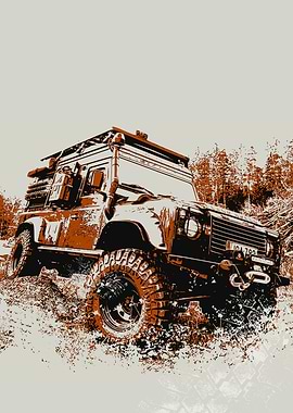 Off-Road Vehicle in Forest