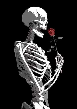 Skeleton with Rose