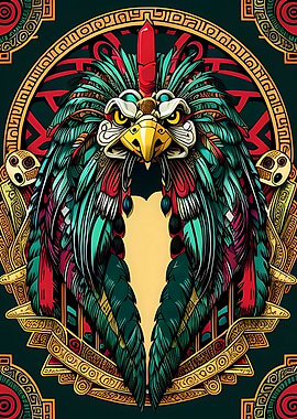 Aztec Eagle Warrior Illustration