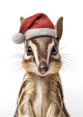 Cute Numbat with Christmas Hat