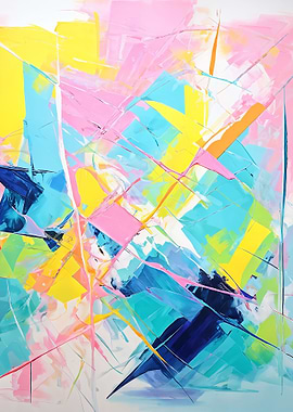 Abstract Colorful Geometric Painting
