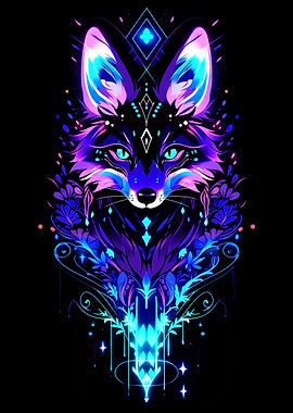 Neon Fox Portrait
