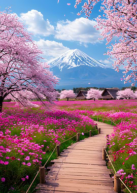 Mount Fuji with Cherry Blossoms