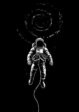 Astronaut in Space with Galaxy
