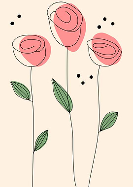 Minimalist Floral Line Art