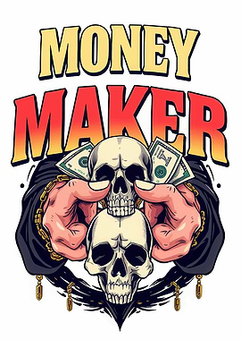Money Maker Skull Graphic
