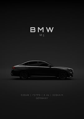 BMW M5 Dark Minimalist Car Poster