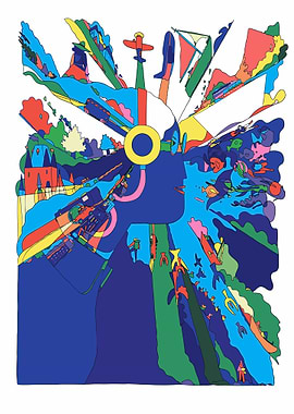 Colorful Abstract Travel Illustration