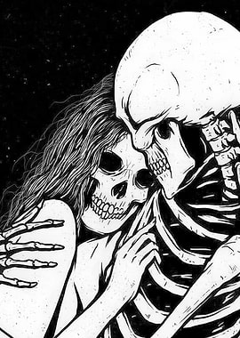 Skeletal Embrace: Love Beyond the Grave
