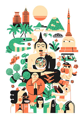 Thailand Travel Illustration