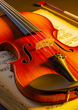 Violin and Sheet Music Still Life