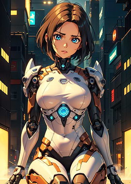 Anime Girl in Cybernetic Suit