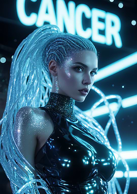 Cancer Zodiac Sign Futuristic Woman