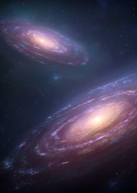 Two Galaxies in Deep Space