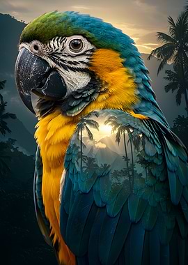 Blue and Gold Macaw Portrait