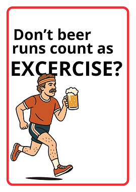 Beer Run Exercise Funny Cartoon