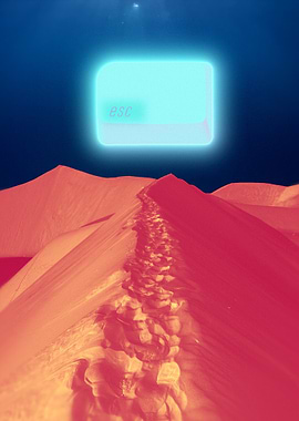 ESC on Digital Dunes: Floating Key Under an Ocean Sky