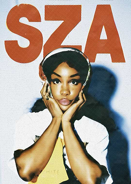 SZA Portrait with Halftone Effect
