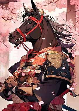 Samurai Horse Cherry Blossom