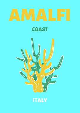 Amalfi Coast Italy Travel Poster
