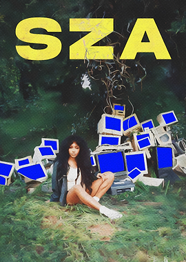 SZA album cover with old computers
