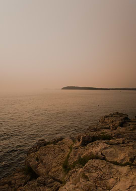 Coastal Rocks and Sea View