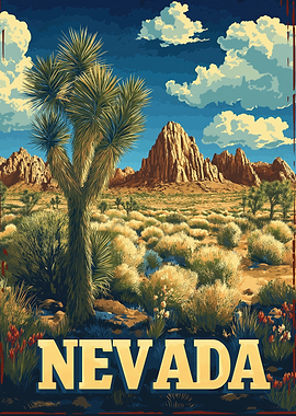 Nevada Wilderness Joshua Tree Desert Travel Poster