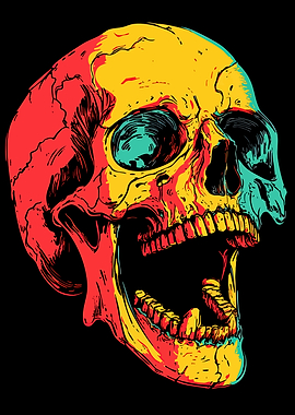 Colorful Skull Illustration