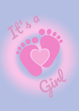 It's a Girl Baby Announcement