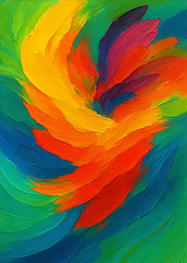 Colorful Abstract Brushstroke Painting