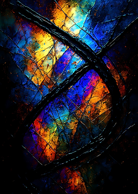 Abstract Porcelain #83 - Abstract Colorful Stained Glass Art