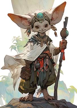 Anthropomorphic Mouse Character with Staff