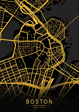 Golden Boston City Map