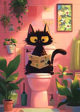 Black Cat Toilet